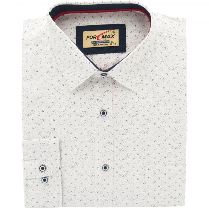 DUŻA BIAŁA KOSZULA MĘSKA WE WZORY 100% BAWEŁNY 6XL 50/51 FW165