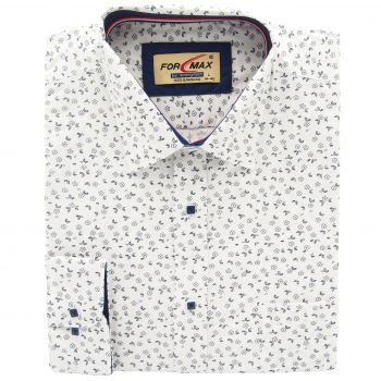 DUŻA BIAŁA KOSZULA MĘSKA WE WZORY 100% BAWEŁNY 5XL 49/50 FW166