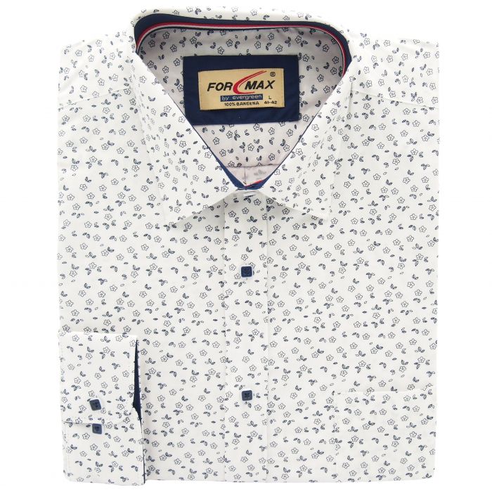 DUŻA BIAŁA KOSZULA MĘSKA WE WZORY 100% BAWEŁNY 6XL 50/51 FW166