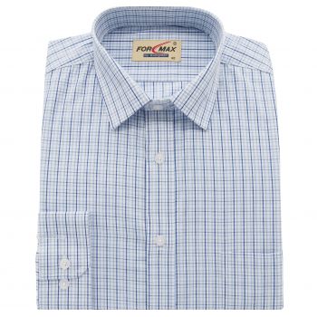 KOSZULA MĘSKA W KRATKĘ NIEBIESKĄ REGULAR NA DŁUGI RĘKAW 41 FW169