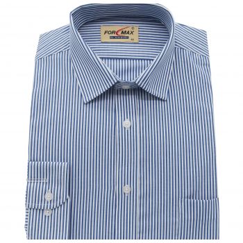 KOSZULA MĘSKA W PASKI NIEBIESKIE BIAŁE REGULAR NA DŁUGI RĘKAW 39 FW170