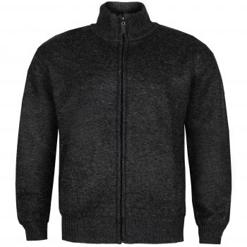 DUŻY SWETER MĘSKI CIEPŁY NA POLARZE GRAFITOWY NA SUWAK KIESZENIE 6XL SW724