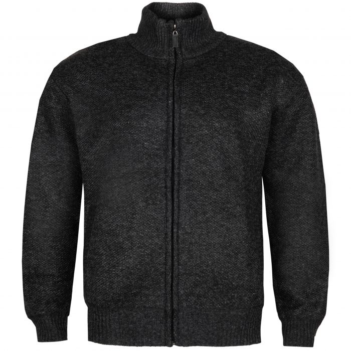 DUŻY SWETER MĘSKI CIEPŁY NA POLARZE GRAFITOWY NA SUWAK KIESZENIE 6XL SW724