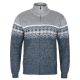 DUŻY SWETER MĘSKI CIEPŁY NA POLARZE SZARY WZORY NA SUWAK 6XL SW831