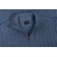 SWETER MĘSKI WEŁNIANY NIEBIESKI ROZSUWANY PÓŁ SUWAK WARKOCZE XL SW851