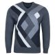 SWETER MĘSKI WEŁNIANY W SEREK JEANSOWY ROMBY ROZ.L SW866