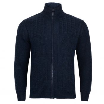 SWETER MĘSKI WEŁNIANY NA SUWAK GRANATOWY ROZSUWANY XL SW858