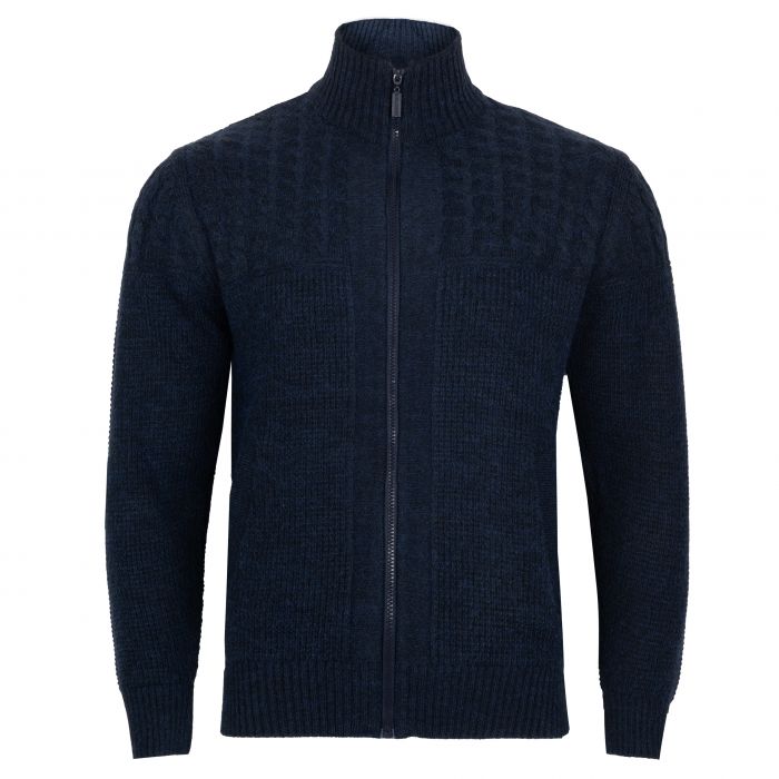 SWETER MĘSKI WEŁNIANY NA SUWAK GRANATOWY ROZSUWANY XL SW858
