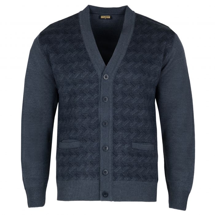 ROZPINANY SWETER MĘSKI NA GUZIKI JEANSOWY WEŁNIANY KIESZENIE XL SW716