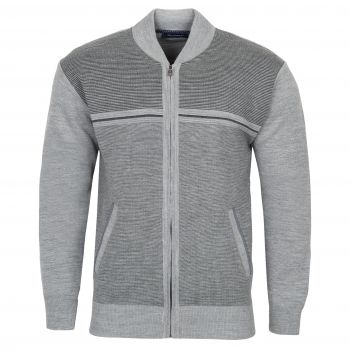 SWETER MĘSKI ROZSUWANY SZARY NA SUWAK STÓJKA XL SW916