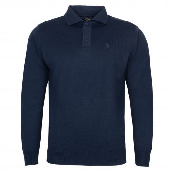 POLO SWETER MĘSKI WEŁNIANY GRANATOWY JAŚNIEJSZY Z KOŁNIERZYKIEM XL SW978