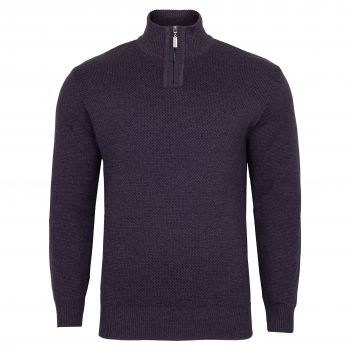 SWETER MĘSKI WEŁNIANY NIEBIESKI ROZSUWANY PÓŁ SUWAK GŁADKI XL SW918