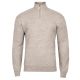 SWETER MĘSKI WEŁNIANY BEŻOWY ROZSUWANY PÓŁ SUWAK TŁOCZONY WZÓR XXL SW921