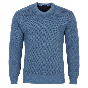 SWETER MĘSKI NIEBIESKI WEŁNIANY W SEREK GŁADKI XXL SW923