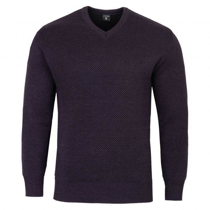 SWETER MĘSKI FIOLETOWY ŚLIWKA WEŁNIANY W SEREK GŁADKI XXL SW924