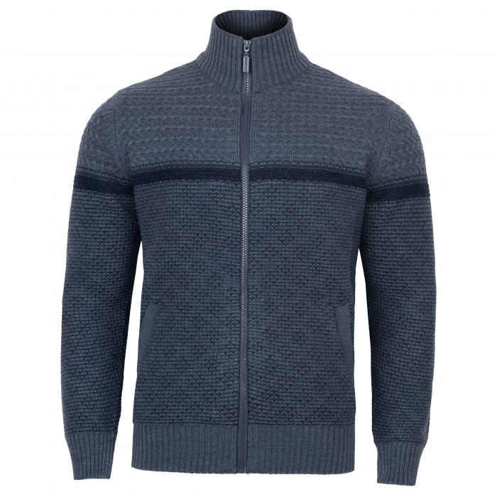 SWETER MĘSKI WEŁNIANY NA SUWAK JEANSOWY ROZSUWANY ROZPINANY ROZ.L SW958