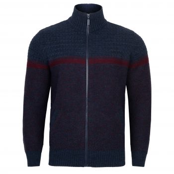 SWETER MĘSKI WEŁNIANY NA SUWAK BORDOWY ROZSUWANY ROZPINANY XL SW959