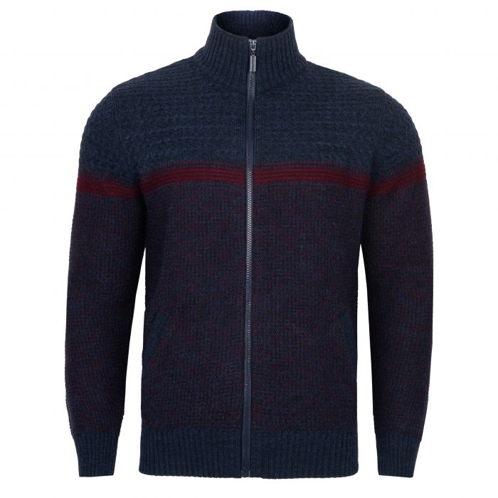 SWETER MĘSKI WEŁNIANY NA SUWAK BORDOWY ROZSUWANY ROZPINANY XL SW959