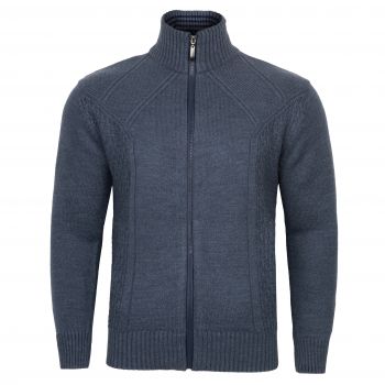 SWETER MĘSKI WEŁNIANY NA SUWAK JEANSOWY ROZSUWANY ROZPINANY XL SW973