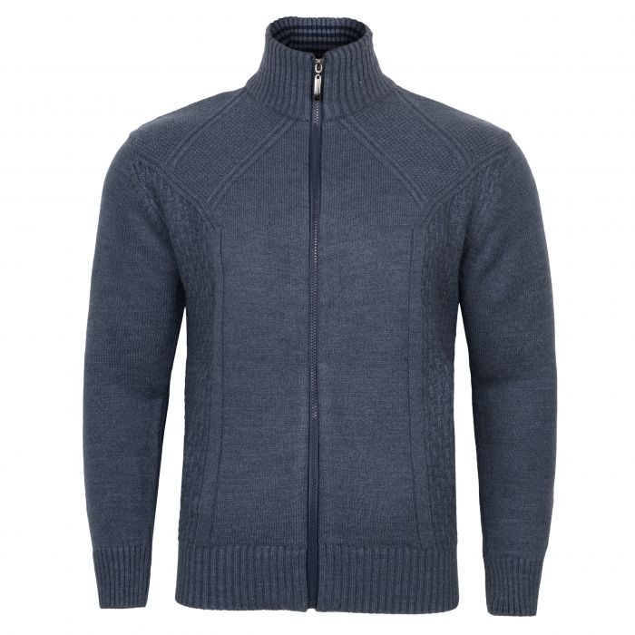 SWETER MĘSKI WEŁNIANY NA SUWAK JEANSOWY ROZSUWANY ROZPINANY XL SW973