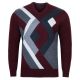SWETER MĘSKI W ROMBY BORDOWY WEŁNIANY W SEREK XL SW941