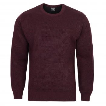 SWETER MĘSKI BORDOWY WEŁNIANY GŁADKI POD SZYJĘ OKRĄGŁY XL SW926