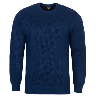 SWETER MĘSKI NIEBIESKI CIEMNY WEŁNIANY GŁADKI POD SZYJĘ OKRĄGŁY XL SW927