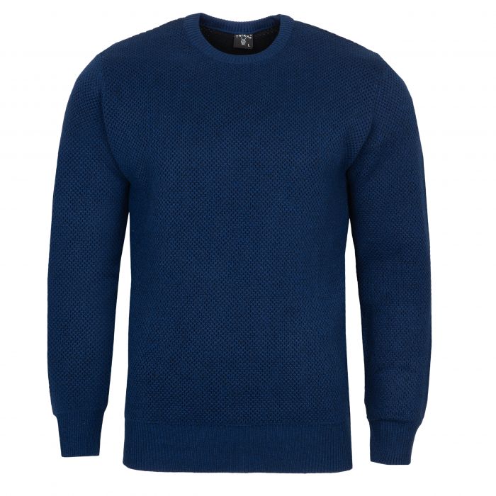 SWETER MĘSKI NIEBIESKI CIEMNY WEŁNIANY GŁADKI POD SZYJĘ OKRĄGŁY XXL SW927