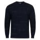 SWETER MĘSKI GRANATOWY NIEBIESKI WEŁNIANY WZORY POD SZYJĘ XXL SW928