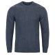 SWETER MĘSKI JEANSOWY WEŁNIANY POD SZYJĘ WARKOCZE ROZ.L SW944