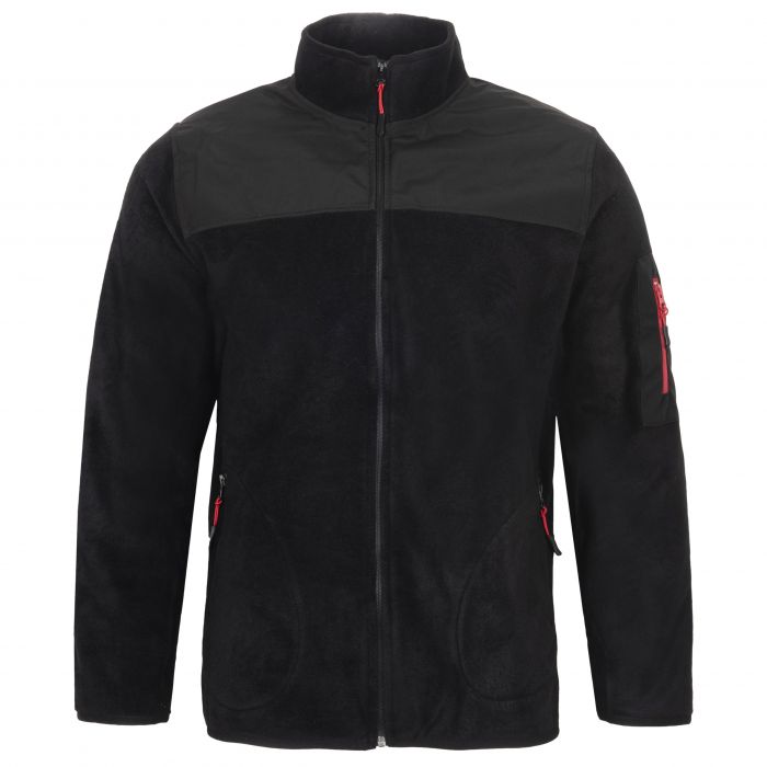 DUŻA BLUZA POLAR MĘSKI CZARNY NA SUWAK Z KIESZENIAMI ROZSUWANY 3XL PB3