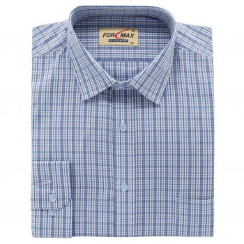 DUŻA KOSZULA MĘSKA W NIEBIESKĄ KRATECZKĘ DUŻE ROZMIARY 51 FW174