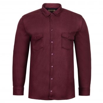 POLAROWA CIEPŁA KOSZULA MĘSKA BORDOWA GŁADKA OCIEPLANA ROZ.L 41/42 KC64