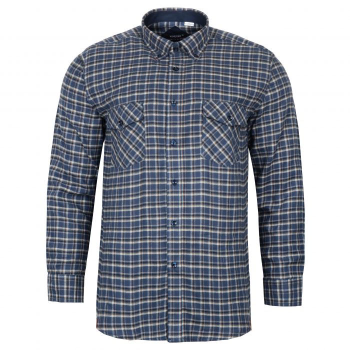 BAWEŁNIANA KOSZULA MĘSKA W KRATKĘ A'LA FLANELOWA XL 42/43 KS33