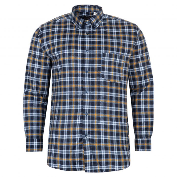 FLANELOWA KOSZULA MĘSKA KONESER W KRATKĘ 100% BAWEŁNY 3XL 45/46 KF11