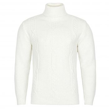GOLF MĘSKI SWETER WEŁNIANY KREMOWY WARKOCZE ROZ.M SW44