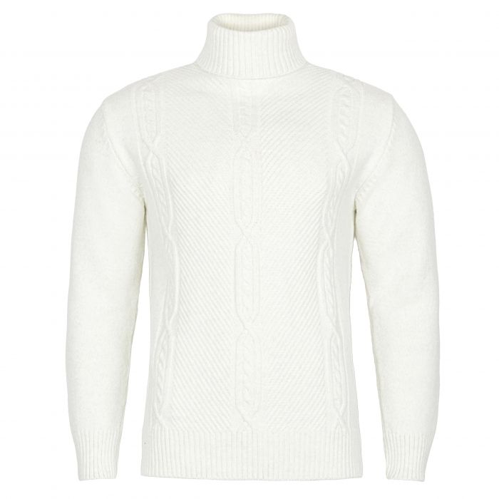 GOLF MĘSKI SWETER WEŁNIANY KREMOWY WARKOCZE ROZ.M SW44