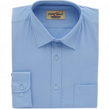 KOSZULA MĘSKA NIEBIESKA CIEMNIEJSZA GŁADKA DŁUGI RĘKAW 40 176-184 FW160
