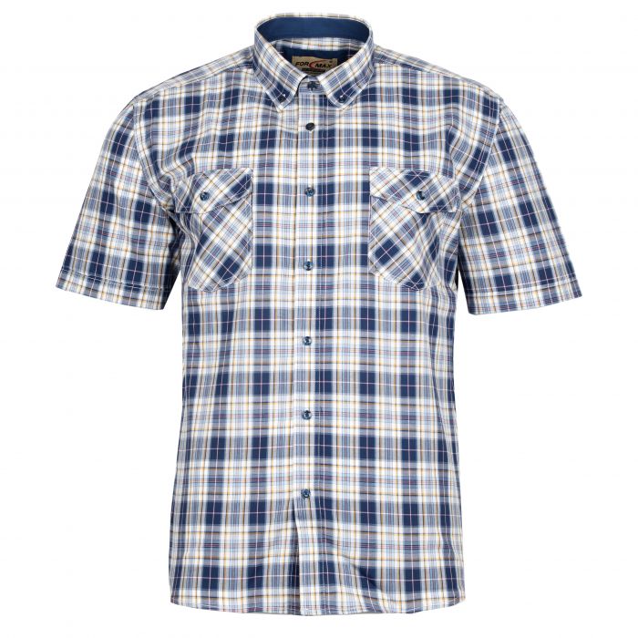 KOSZULA MĘSKA W KRATKĘ 100% BAWEŁNY DWIE KIESZENIE XXL 43/44 FS211KR