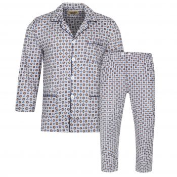 PIŻAMA MĘSKA ROZPINANA RAYON SZARA WE WZORY XXL FR11