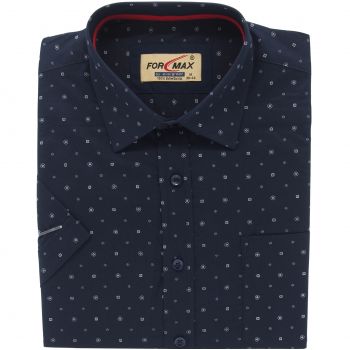 KOSZULA MĘSKA GRANATOWA WE WZORY 100% BAWEŁNY REGULAR XL 42/43 FW86KR