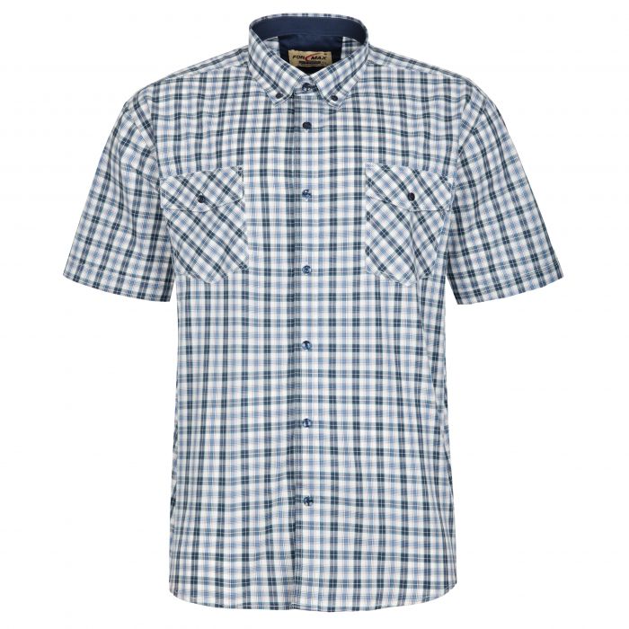 DUŻA KOSZULA SPORTOWA MĘSKA W KRATKĘ 100% BAWEŁNY 5XL 49/50 FS218KR