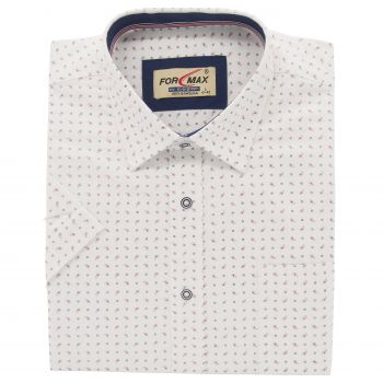 DUŻA KOSZULA MĘSKA BIAŁA WE WZORY 100% BAWEŁNY REGULAR 4XL 47/48 FW82KR