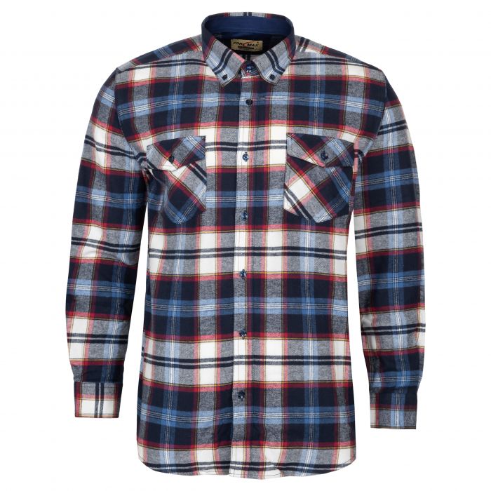 FLANELOWA KOSZULA MĘSKA FORMAX KRATKA BAWEŁNA REGULAR XXL 43/44 FF90