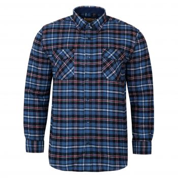 FLANELOWA KOSZULA MĘSKA FORMAX KRATKA NIEBIESKA REGULAR BAWEŁNA ROZ.L 41/42