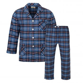 DUŻA PIŻAMA MĘSKA FLANELOWA TKANA ROZPINANA BAWEŁNA W KRATKĘ 5XL FT16