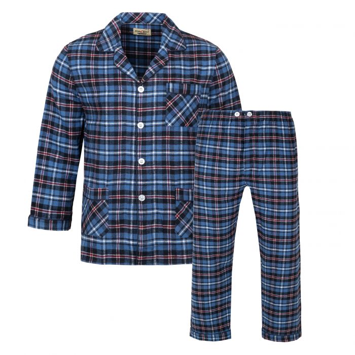 DUŻA PIŻAMA MĘSKA FLANELOWA TKANA ROZPINANA BAWEŁNA W KRATKĘ 5XL FT16