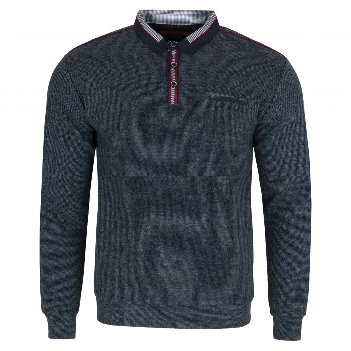 POLO MĘSKIE JEANSOWE BAWEŁNIANE NA DŁUGI RĘKAW BAWEŁNA ROZ.L BG138