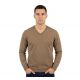 SWETER MĘSKI W SEREK BRĄZOWY GŁADKI WEŁNIANY CIENKI 3XL SW50