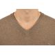 SWETER MĘSKI W SEREK BRĄZOWY GŁADKI WEŁNIANY CIENKI 3XL SW50